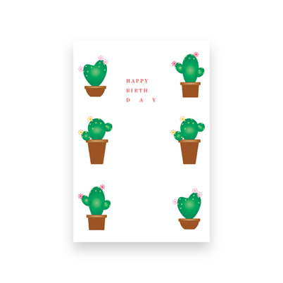 Postcard　Birthday Cactus