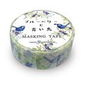 ブルーベリーと青い鳥柄　マスキングテープCGMT3064