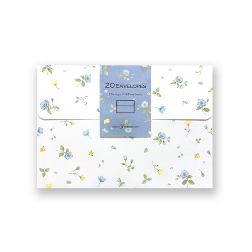 青小花柄 洋形2号封筒 CGLE1008 | Products | クリエイトジー